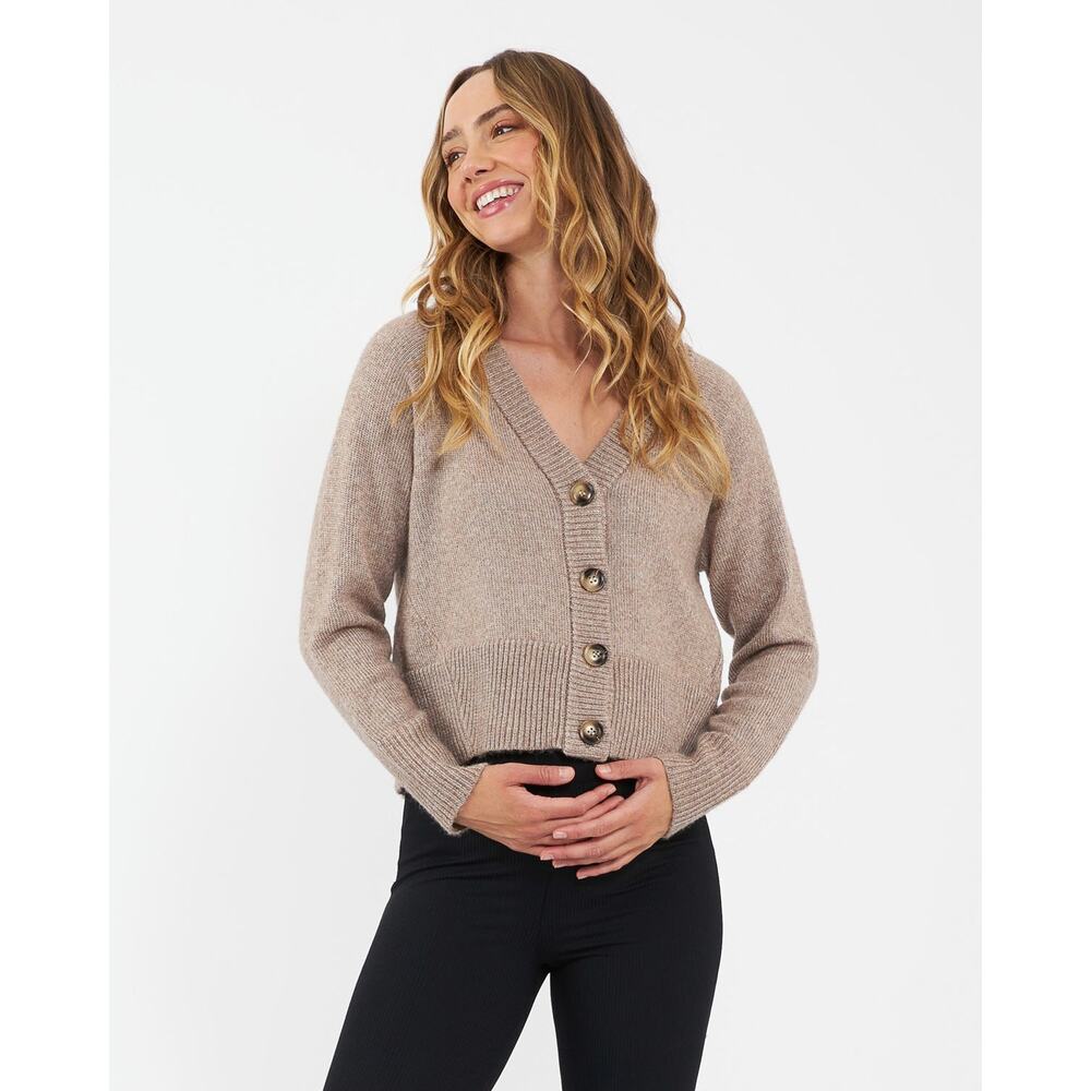 Ripe Maternity Sunday Knit Cardigan Sweater - S Mocha